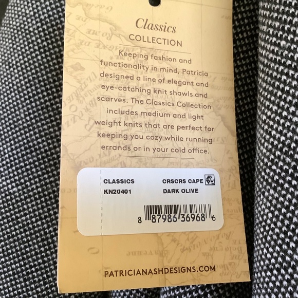 Patricia Nash Classic Crisscross Cape Dark Olive SZ M/L - Picture 15 of 16